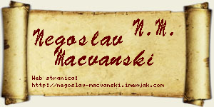 Negoslav Mačvanski vizit kartica